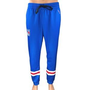 Calhoun Men's Blue Striped Logo Tapered Athletic Jogger Sweat Pants Size L